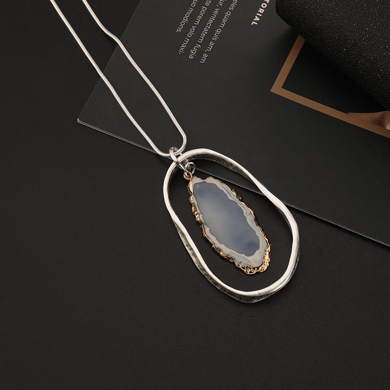 

Популярная цепочка для свитера с натуральными камнями в Европе и Америке, новое женское длинное ожерелье