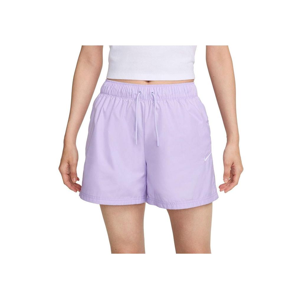 Nike Solid Color Logo Print Drawstring Straight Leg Casual Shorts Women shorts Purple DM6761-511