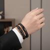 Multi-Strand Braiding Men's Figure-Eight Leather Bracelet  Professional Office Accessory