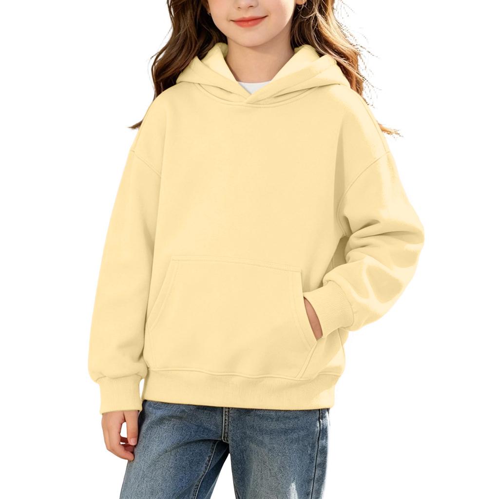 Kinder Farb-Langarm-Sweatshirt Lässiger Bequemer Pullover für Jungen und Mädchen