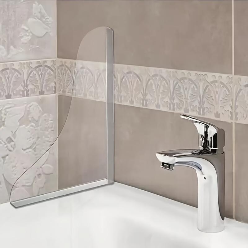 4pcs Transparent Acrylic Splash Guards Kit Bathtub Sink Durable Plastic Anti-Splash Barrier Bathroom Shower Corner Water Guard