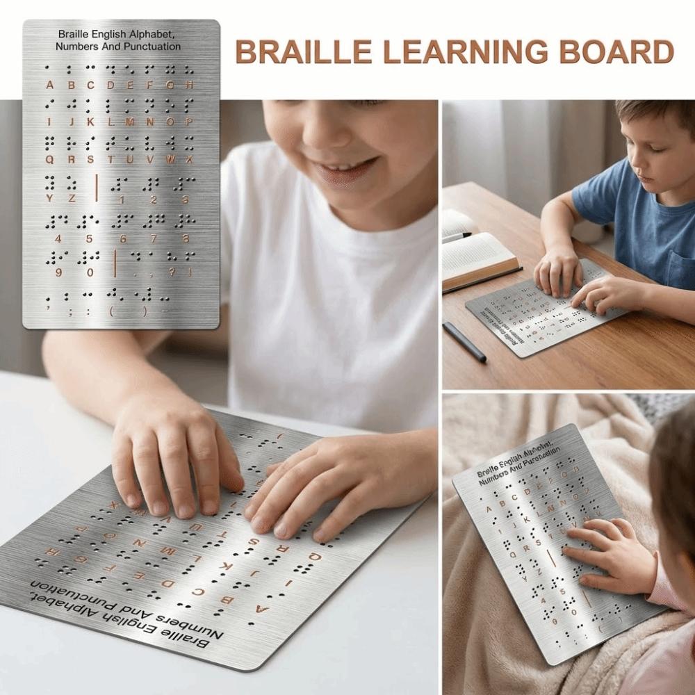 Efficient Braille Alphabet Board Professional Braille Self-Learning Tool  Blind Children Learning