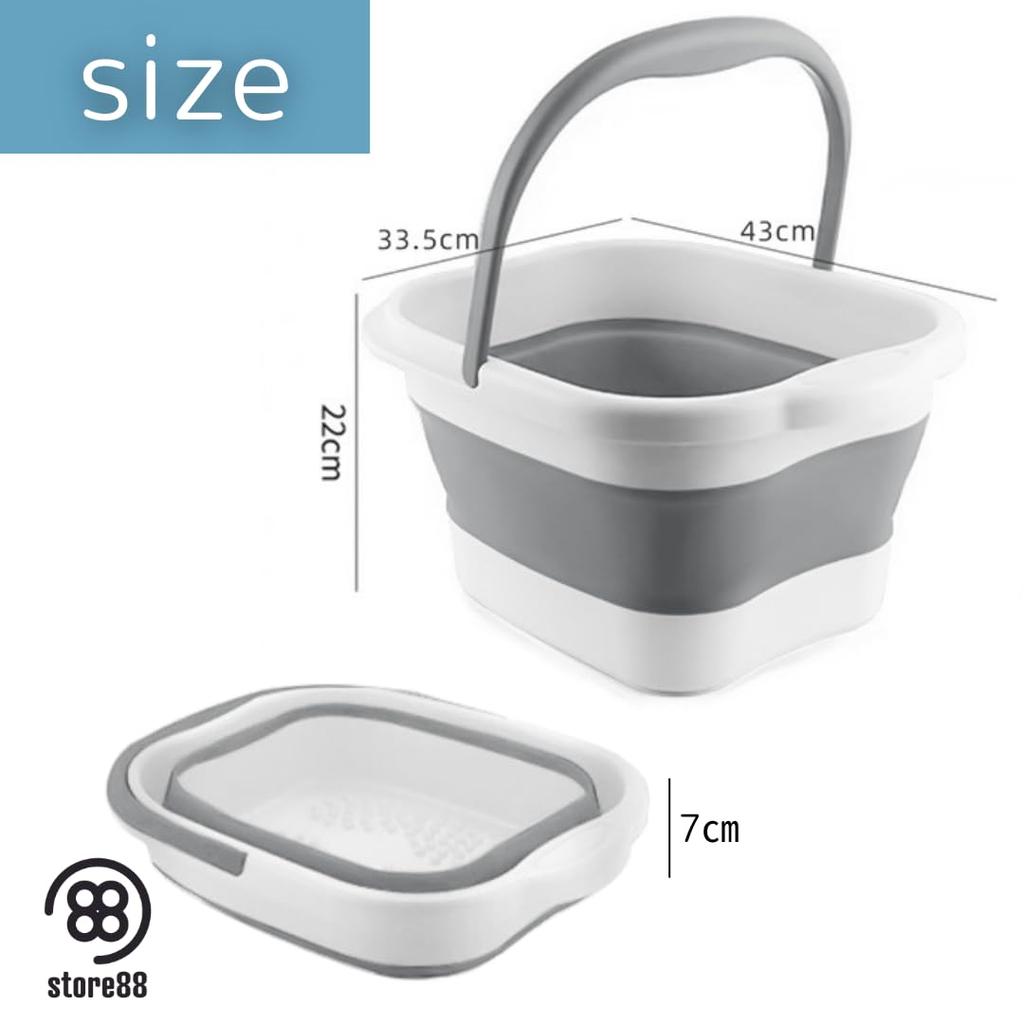 Store88 Foot Bath Foot Foam Foot for Cold 13L Bucket, Foldable, Spa, Tray, Feet, Compact, Insulated, (Gray)