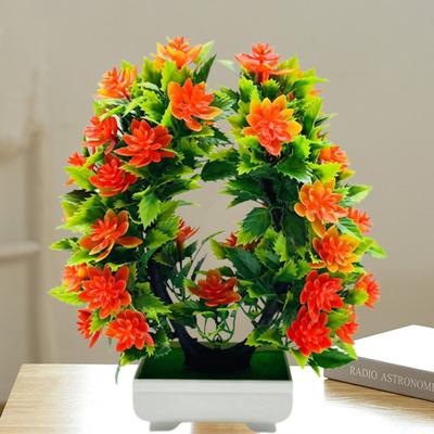 Bonsai de flor artificial vibrante resistente a UV não desbota lindo vinco falso planta em vaso para exterior
