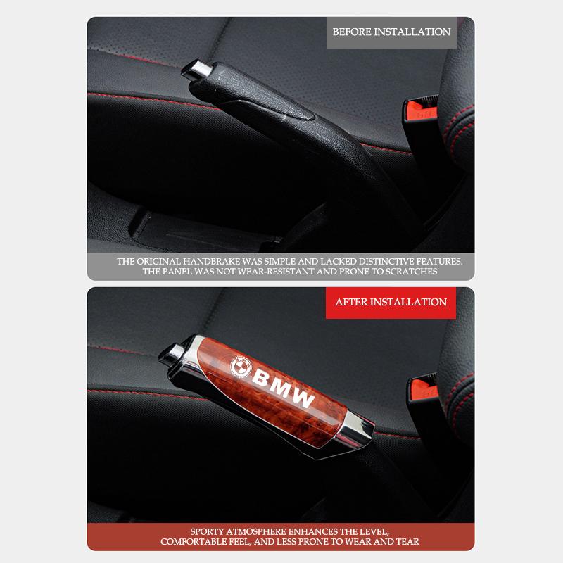 BBKM7 Car Handbrake Grips Cover Dusting Non-Slip Protective Cover Decor For BMW M 1 3 4 5 6 7 Series M3 M6 F01 F02E34 E36 E70 F10 X6