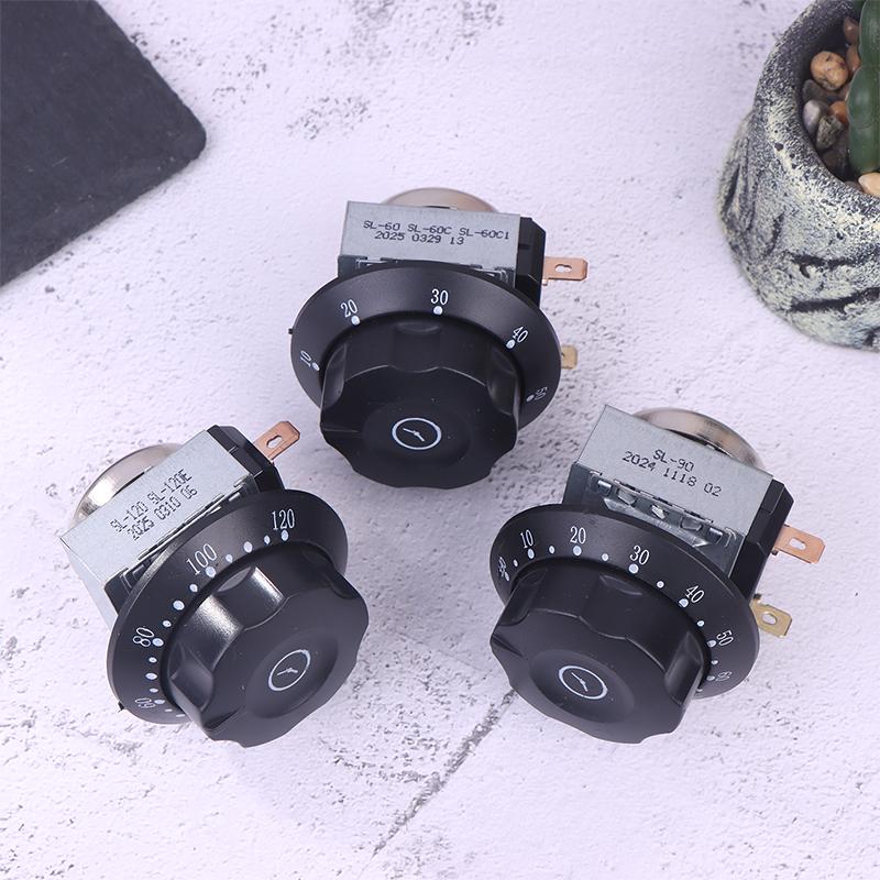 1ks 60/90/120minutový knoflíkový časový spínač pro mikrovlnnou troubu se zvonkem, mechanický časový spínač, díly pro teplou skříň, dezinfekční skříň, troubu