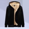 Men's Warm Fleece-Lined Hooded Cardigan Sweatshirt - Cotton, Sports Casual, Loose Fit