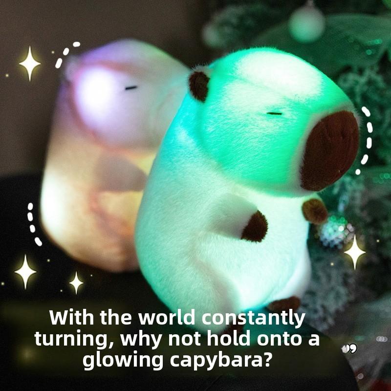 Capybara Plush Toy With Led Light Soft Animal Decor For Kids Gift