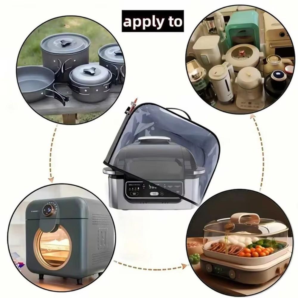 Waterproof Air Fryer Hood Oxford Fabric With Storage Pockets Kitchen Dust Cap Durable Grill Toaster Cover