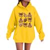Women's Casual Fashion Comfortable Round Neck With Hood Long Sleeve Halloween Print Warm Sweatshirt