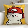 Sticker Cute Bear Stickers Cushion Cover Soft & Easy-Wash Pillow Case – Versatile For Couch, Bed, Travel And Office