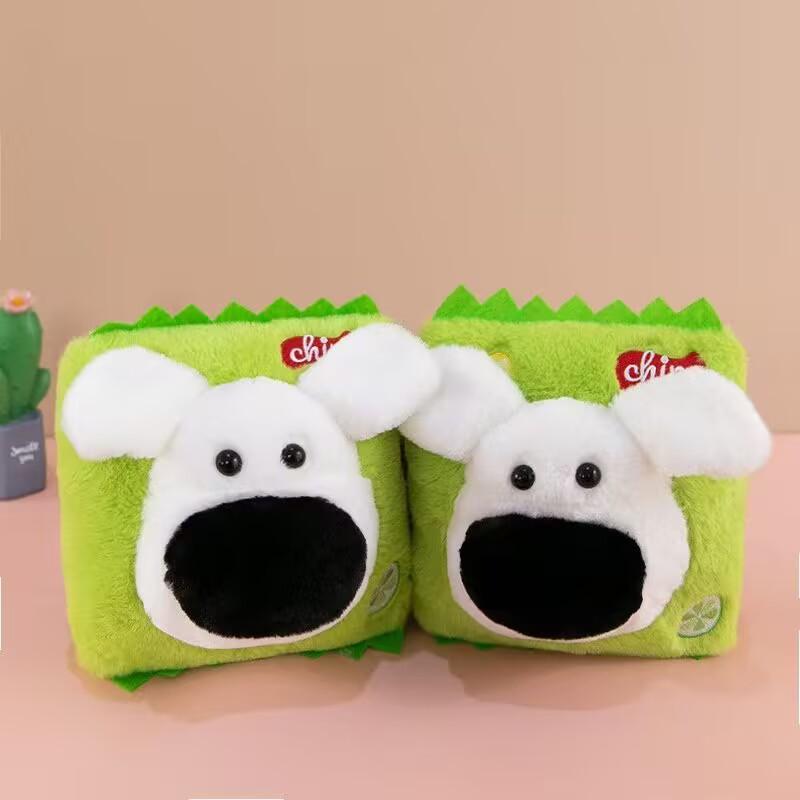 Salt eating fish and chips big nose dog doll cute plush chips potato chips puppy pendant doll 18cm (single price)