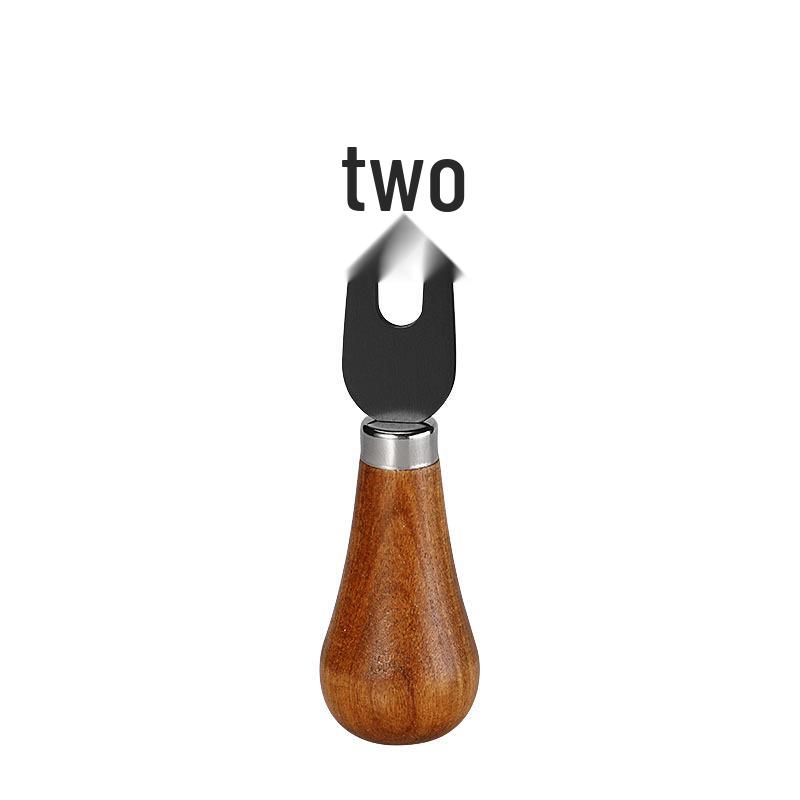 Black Stainless Steel Cheese Knife Set with Acacia Wood Handles & Western Cutlery - Self-Standing Cheese Knife, Fork & Spatula