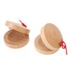 1 Pair of Wooden Castanets Kids Education Wood Finger Clappers Percussion Musical Instruments