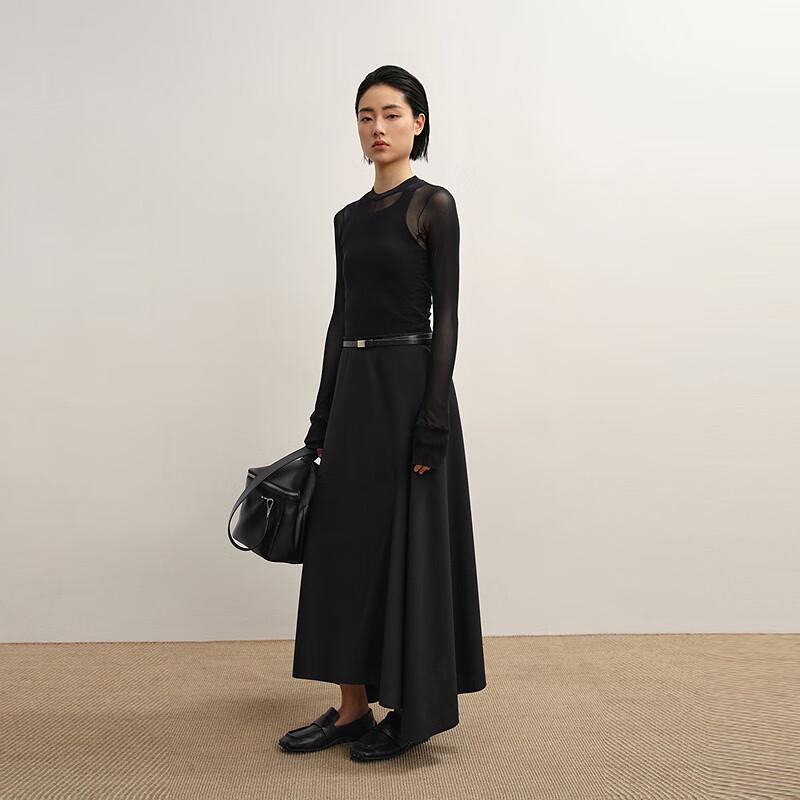 Less 2025 Autumn A-Line Retro Midi Skirt
