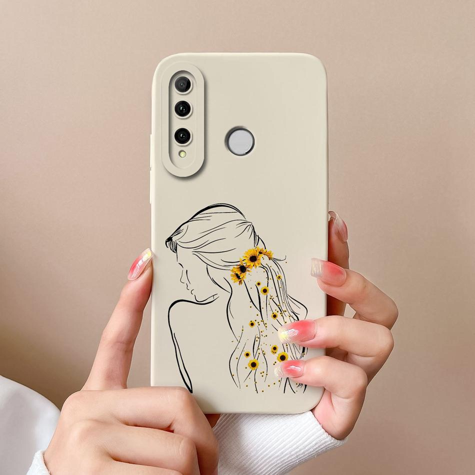 Cover For Honor 20i 20E 20 Lite Pro Case Bear Liquid Silicone Full Coverage Anti Drop Protectors For Honor 20Lite 20Pro Carcasa