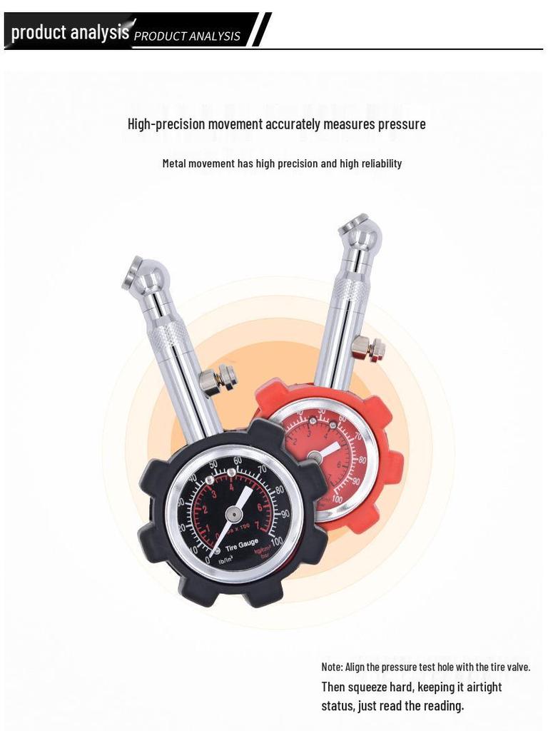 Shockproof High-Precision Mechanical Tire Pressure Gauge
