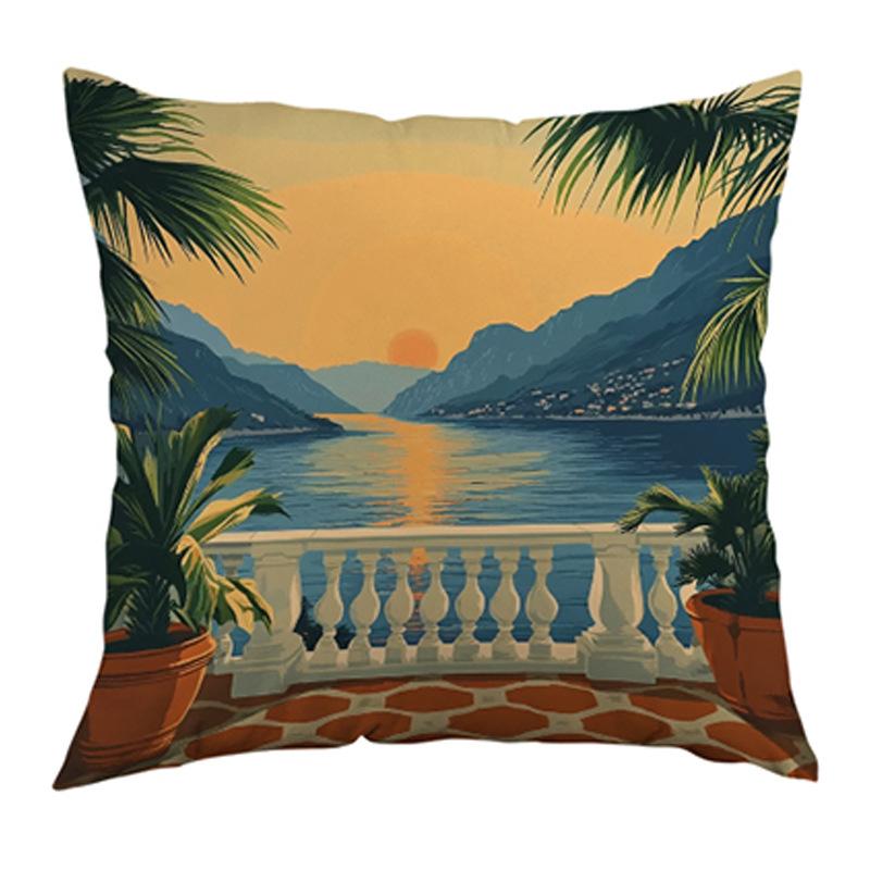 

Plant Pillowcase Short Plush Bohemian Cushion Cover Ins Decorative Throw Pillow Cover 45*45