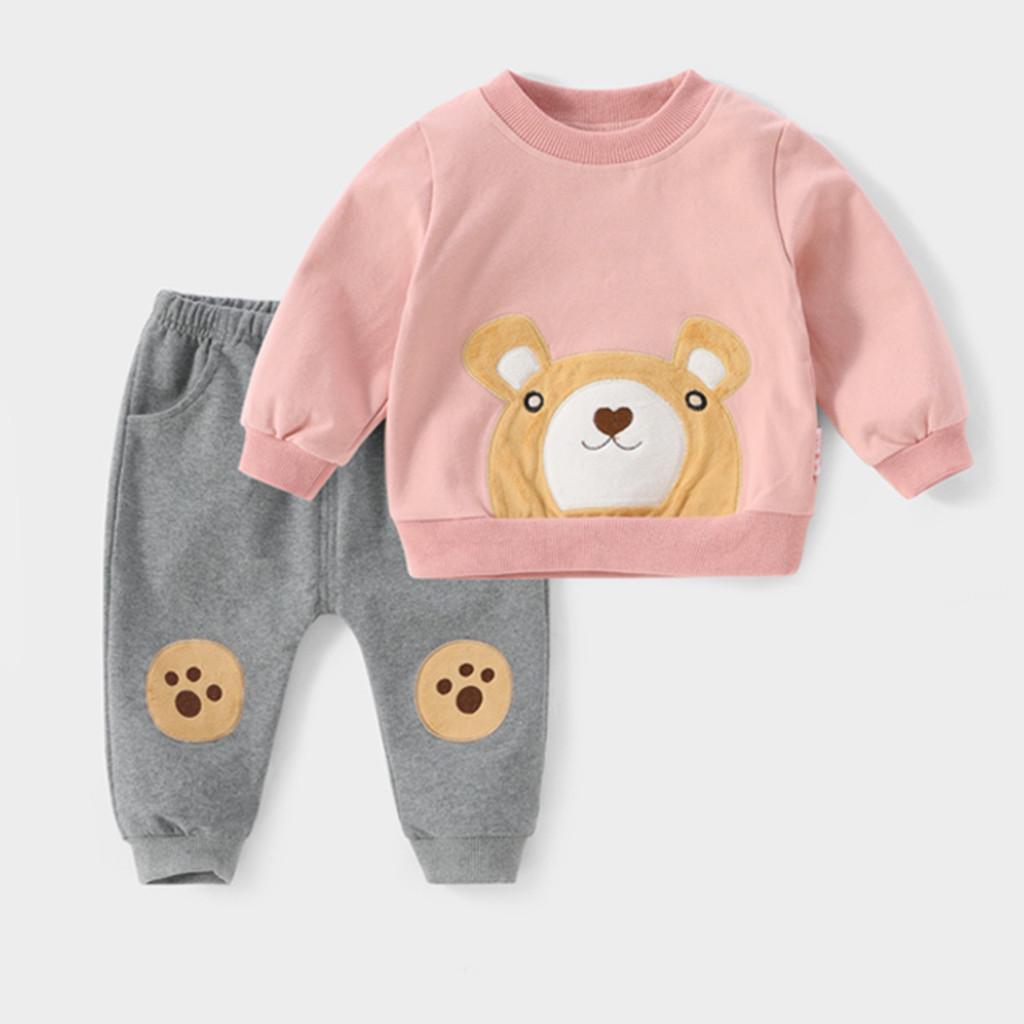 

Футболка с медведем для маленьких мальчиков, топы, толстовки, брюки, комплект брюк, комплект одежды