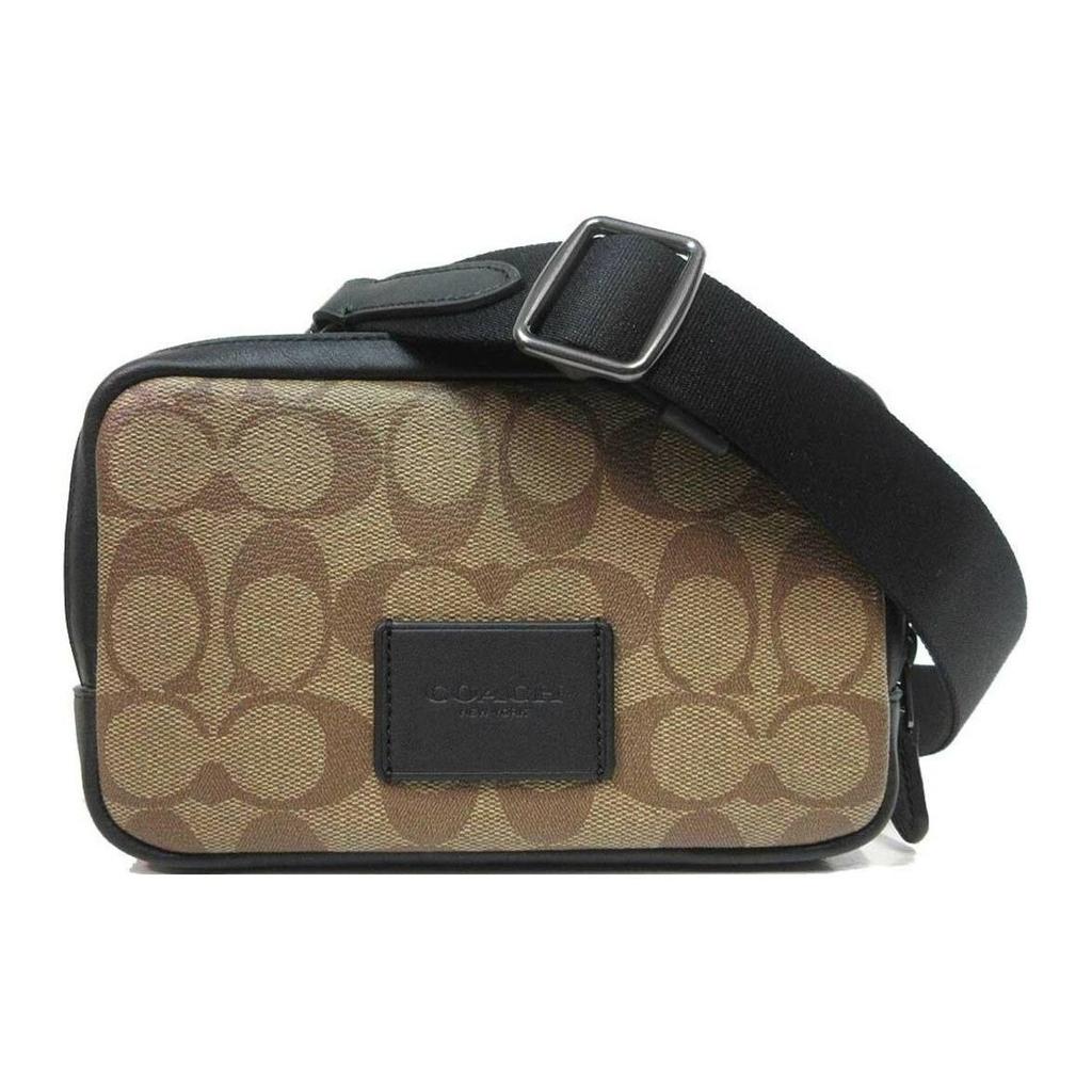 Coach Carrier 18 Logo Plaque Classic Monogram Zip Closure Canvas With Smooth Calfskin Camera Bag Shoulder Crossbody Bag Small Men Bags CM179-QBT4U