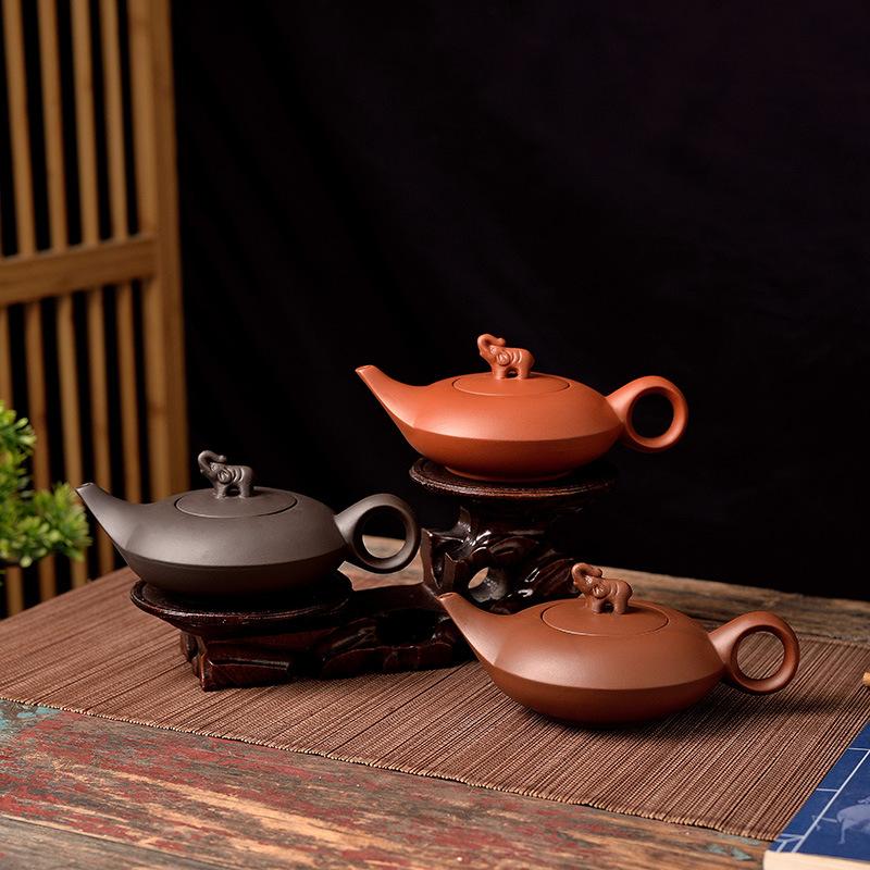 Large Handmade Purple Sand Teapot Kung Fu Tea Set Zhu Ni Tea Breaker Filter Pot Elephant Pot