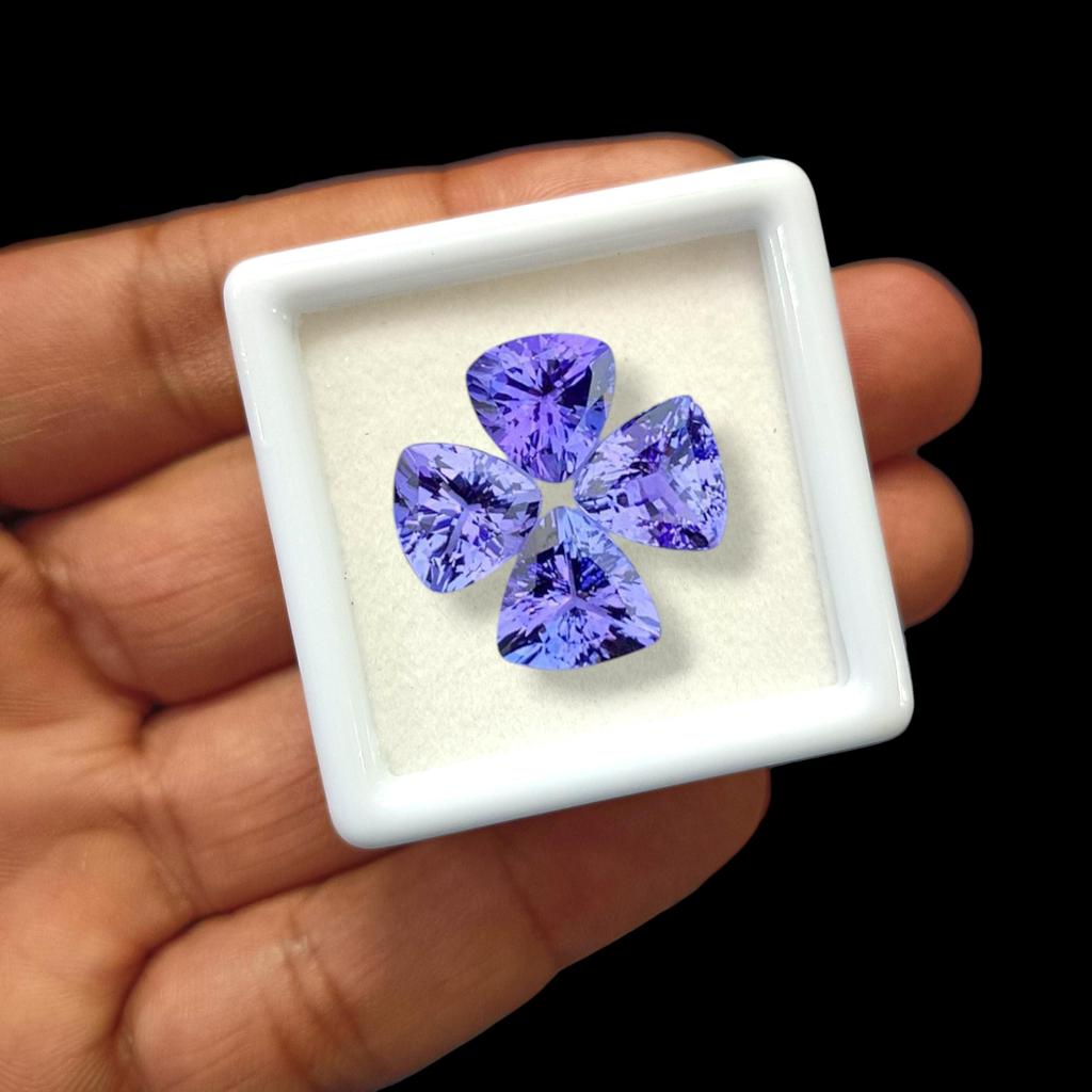 A+ Eye Clean Natural Tanzanite Gemstone: Loose Trillion Cut Stone, Healing Gemstone.