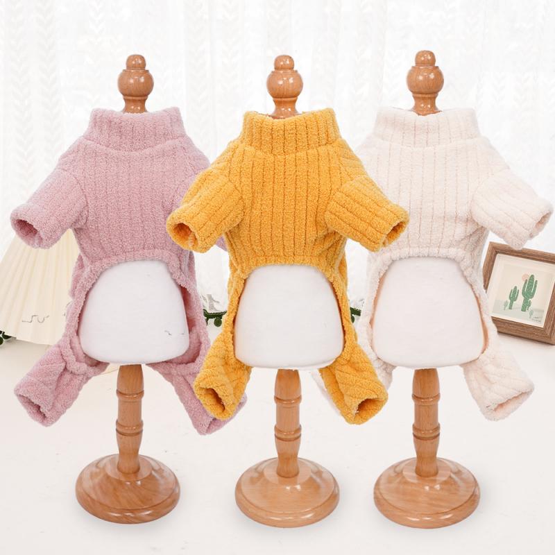 Thickened Warm Dog Clothes Winter Fleece Four Legs Pet Apparel Universal Sizing Cat Dog Wear Thermal Cold Weather Protection