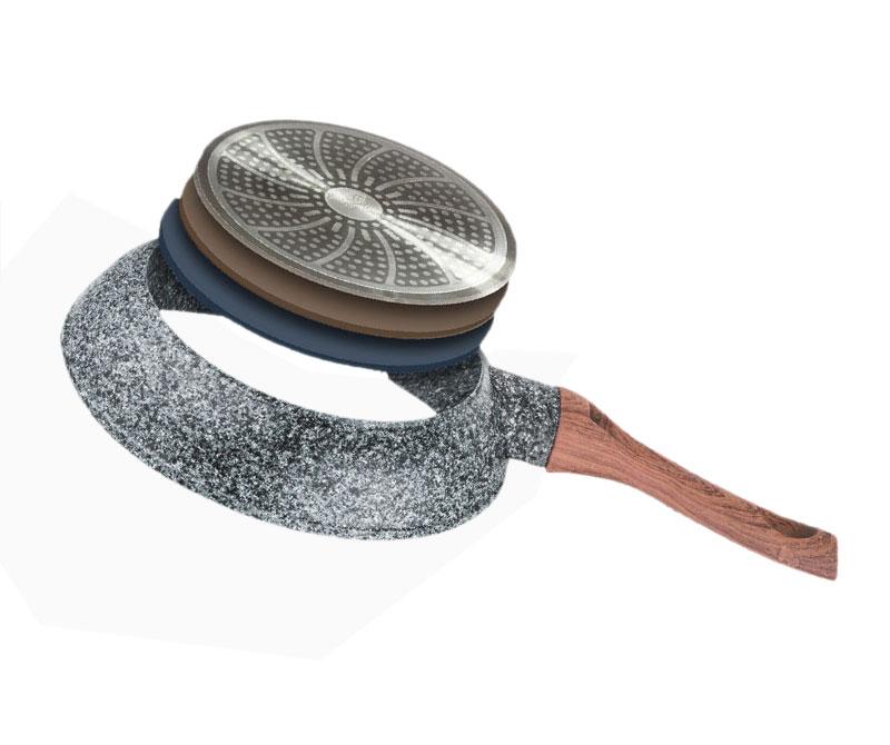 Patelnia Wok 24cm KINGHOFF Granit Wood KH-1583 1170