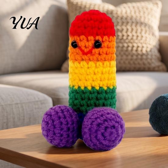 Emotional Support Gift for Family Handmade Crochet Ornament, Funny Positive Desk Buddy, Cute Festive Ornament Figurine, Keepsake Friends