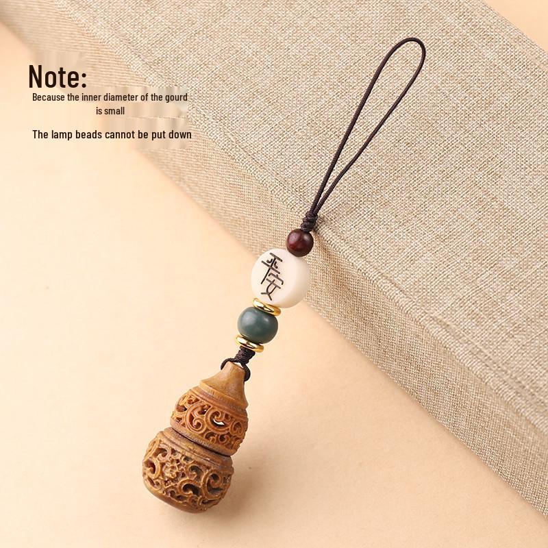 2021 Green Car Keychain G Buckle: Women's Mobile Phone Strap with Sandalwood Hollow Sachet Pendant