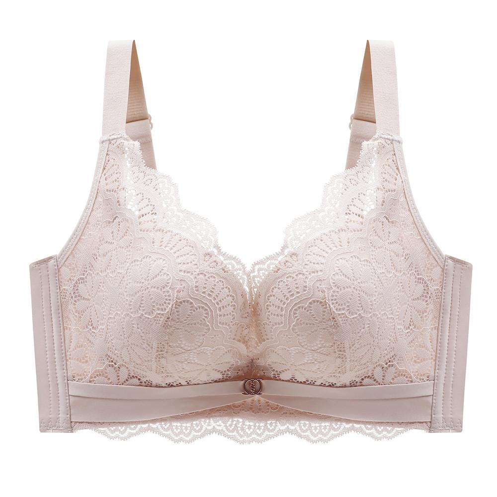 Koronkowy biustonosz bez fiszbin dla małych piersi, który podnosi i wspiera boczne piersi.
