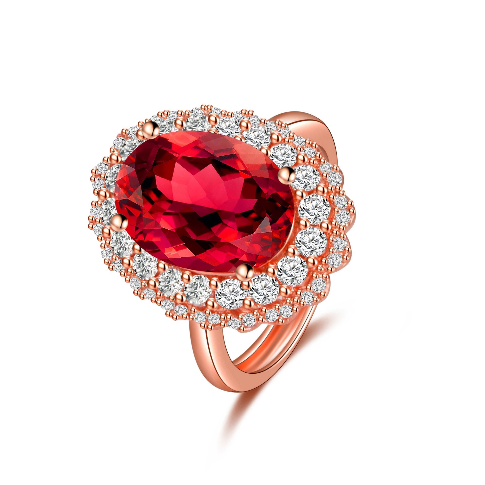 

Ruby & Diamond Proposal Jewelry Set: Four-Claw Ring and Pendant Necklace