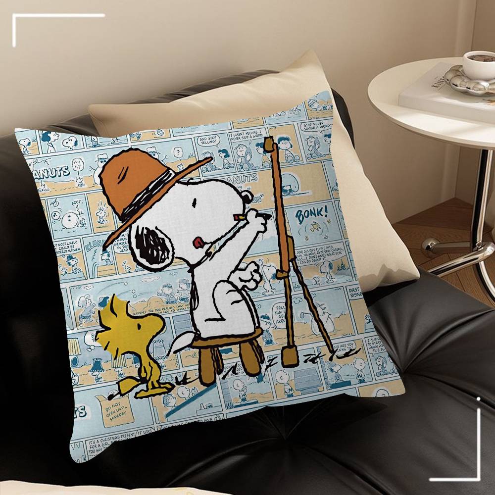 Cartone animato S-Snoopys Cane carino   Federa per cuscino 30x50 Poliestere Cuscini da divano Cuscini decorativi da lancio Decorazione per la casa Federa