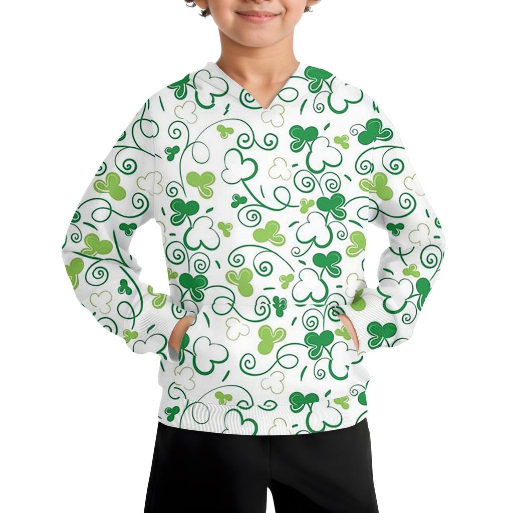 Boys Casual Fashion Long Sleeve Hooded Pocket Sweatshirt