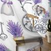 Cortinas de Tul Lavanda Púrpura y Bicicleta para Decoración de Sala de Estar Moderno Velo Cortinas de Gasa Dormitorio Voile Transparente