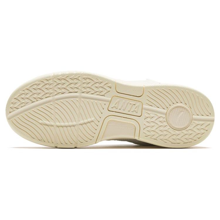 Anta Aojie Sports Durable Low-Top Skate Shoes Women Sneakers Off-White Green 122348070-2