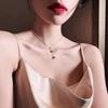 Baroque Emerald Fan-shaped Crystal Necklace Women Trendy Simple Personalized Pendant Light Luxury Collarbone Chain Jewelry