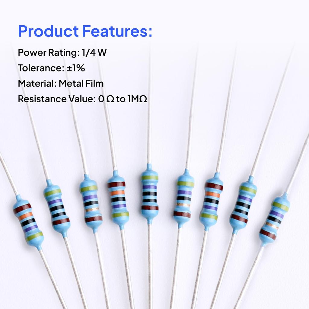 ELEGOO 17 Value 1% Resistor, 0 Ohm to 1M Ohm (525 pcs)