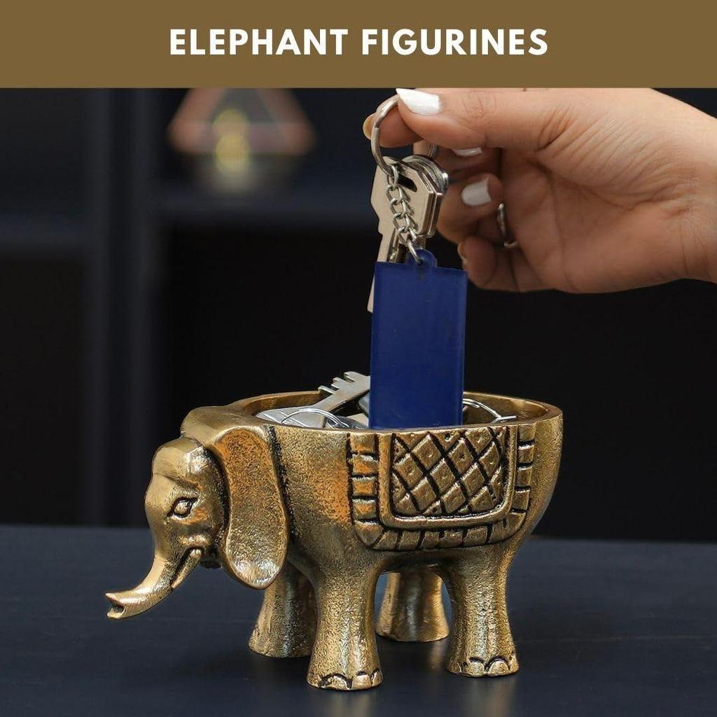 Aluminium Elephant for Good Luck,Statue for Home Decor Tabletop Living Room Office,Candle Holder Gift Showpiece