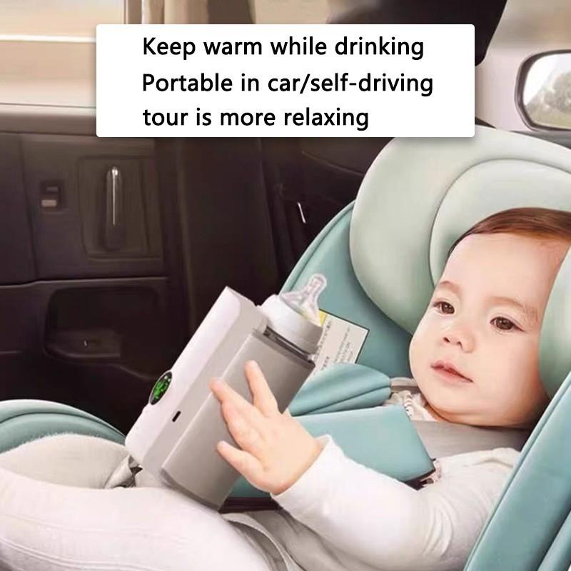 Wireless Portable Milk Bottle Warmer 37-55° Adjust Temperature Baby Warmer Bottle USB Rechargeable LED Display Milk Warmer