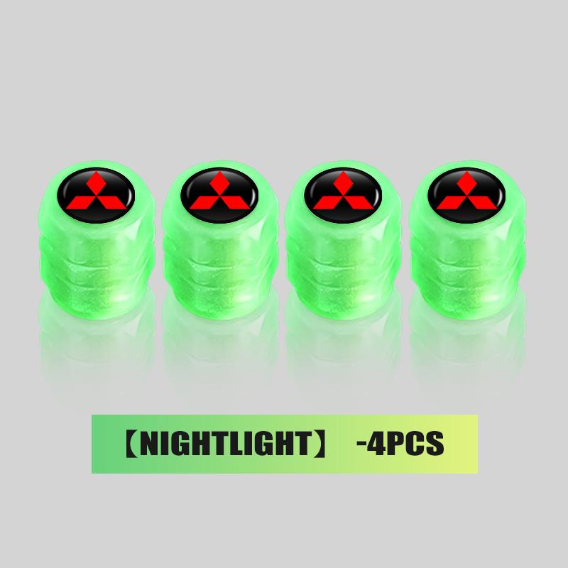 

For Mitsubishi 4PCS Car Luminous Tire Valve Cap Fluorescent Night Glowing Decoration Lancer ASX Pajero Mirage Attrage Xpander