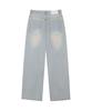 DECET [Linen Like] Linen Like Mid Rise Wide Jeans Dcpt039Iceblueb