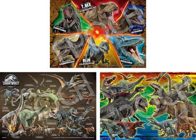 Epoch Jurassic Resurrected Dinosaurs Puzzle X 3 Puzzle Includes Sample Sheet and Guide Ages 3 and EPOCH World (72/81/96 Pieces) Kids' (18.2 25.7cm)