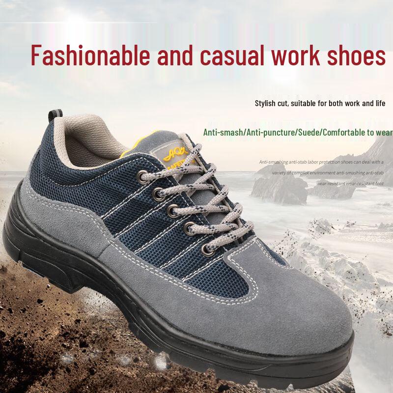 Men s All-Season Breathable Safety Work Shoes 36