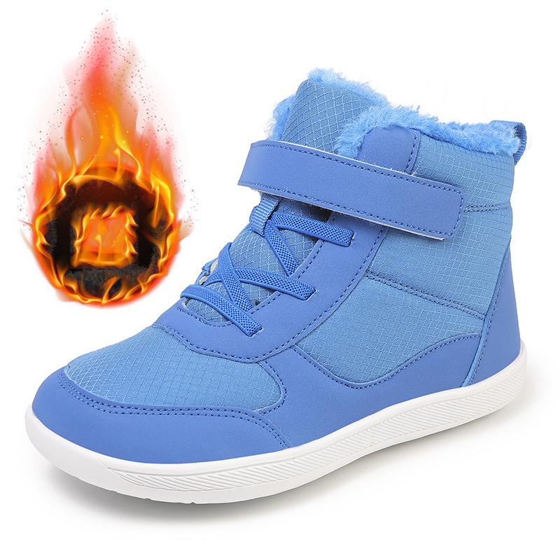 Winter Children Shoes Plush Waterproof Fabric Casual Non-Slip Boys Girls Shoes Rubber Sole Snow Boots Fashion Warm Outdoor Boots