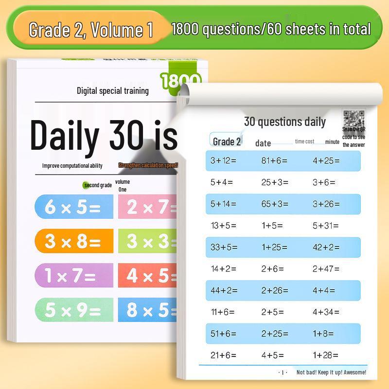 

Speed Calculation & Stress Relief: Daily Mental Math Practice for Preschool to Third Grade - 30 Problems