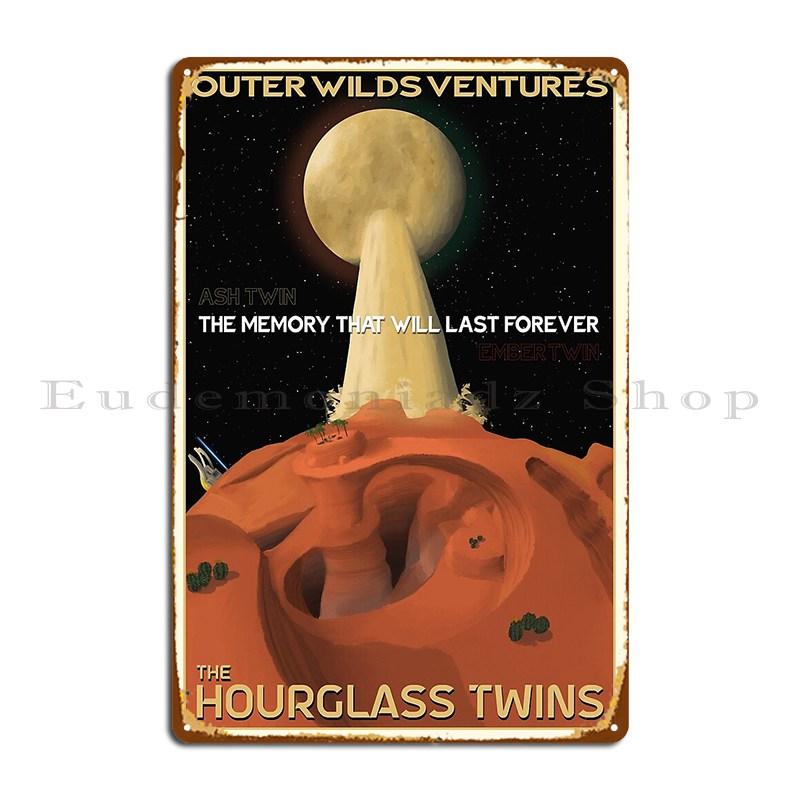 Песочные часы Близнецы Туристический плакат Металлическая табличка Плакат для вечеринки Кухонная дизайнерская вывеска Оловянная табличка Плакат 20x30cm