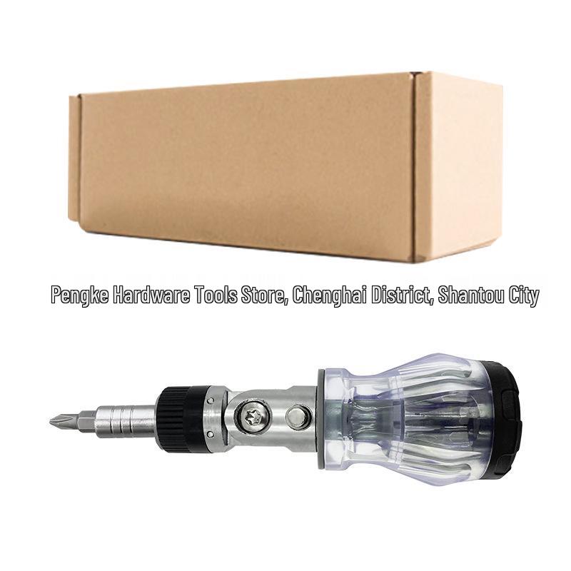 Multi-Angle Portable Ratchet Screwdriver Set with Hidden Bits Small Elbow Ratchet Transparent