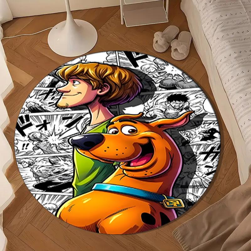 Scoo-dog Adventure Round Rug for Livingroom,Bedroom, Palyroom, Chair Rug, Area Rug, Circle Carpet, Large Size Fan Christmas Gift