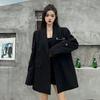 Cappotto Premium Nero Oversize dal Design Unico per Donna, Blazer Top Chic Street Fashion Taglia Piccola con Sensazione di Alta Gamma